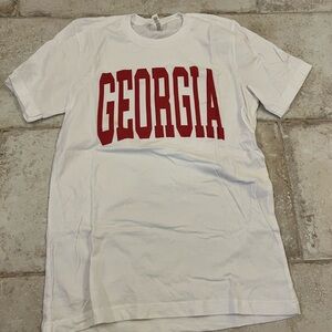 Bella Canvas “GEORGIA” White & Red Graphic Tee — Game Day (M)